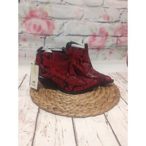 H&M STUDIO AW 2016 red‎ leather ankle boot Women's size 9.5